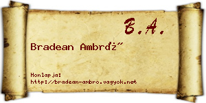 Bradean Ambró névjegykártya